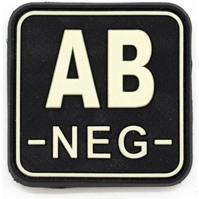 JACKETS TO GO nášivka KRV AB- NEG plast velcro GLOW IN THE DARK