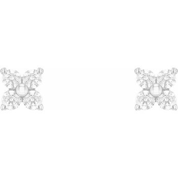 Eppi Strieborné náušnice s lab-grown diamantmi v tvare kvetiny Dorothee E44307