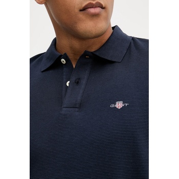 Gant Памучна тениска с яка Gant в тъмносиньо с изчистен дизайн 2014025 (2014025)
