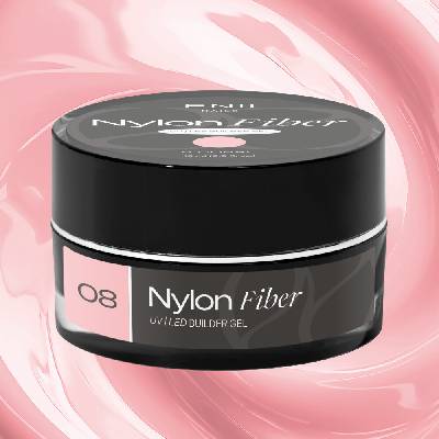 Enii Nails Nylon Fiber gel 08 Coral stavební Uv Led gel 15 ml