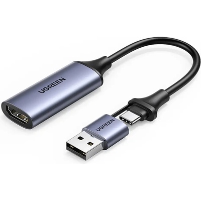 UGREEN HDMI адаптер Ugreen CM489, USB-A / USB-C, сив (40189)
