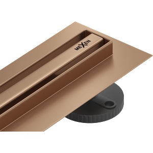 Mexen Flat 360° Slim въртящ се линеен отвор 60 см, четкана мед - 1C41060 (1C41060)