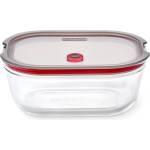black+blum Кутия за храна Black+Blum Stack+Nest FBGR-BX-L107, 1.2 л, Правоъгълна, Подходяща за фурна, Без BPA, Боросиликатно стъкло, Сив/Червен (FBGR-BX-L107)