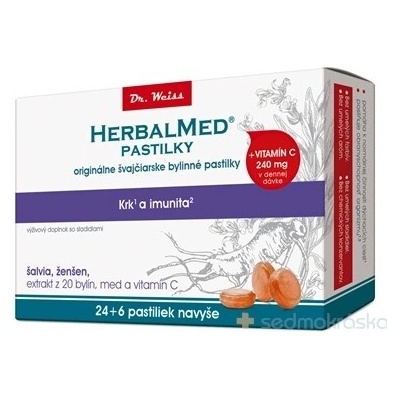 Dr. Weiss Herbalmed Pastilky krk a imunita 30 pastiliek