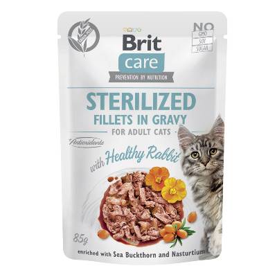 Brit Care Cat Sterilized - Fillets in Gravy with Healthy Rabbit 85g