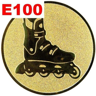 Emblém E100 KOLEČKOVÉ BRUSLE umístění na sportovní pohár nebo medaili 25 mm