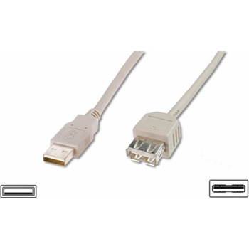 Assmann AK-300200-018-E USB 2.0, USB A M (plug)/USB A F (jack), 1,8m, šedý