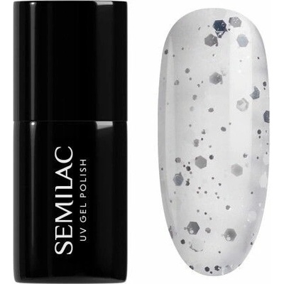 Semilac gél lak 924 Silver & White Drops 7 ml
