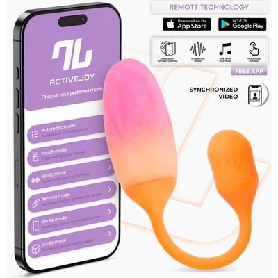 InToYou App Series NexEgg Vibrating Egg Double Silicone Layer App Orange-Pink