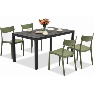 BICA Комплект градински мебели King/Provence в антрацитно зелено за 4 души Bica (BC440ANT-4xBC308ZIE)