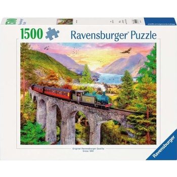 Ravensburger Пъзел Ravensburger от 1500 части - Пътуване с влак през есента (12000795)
