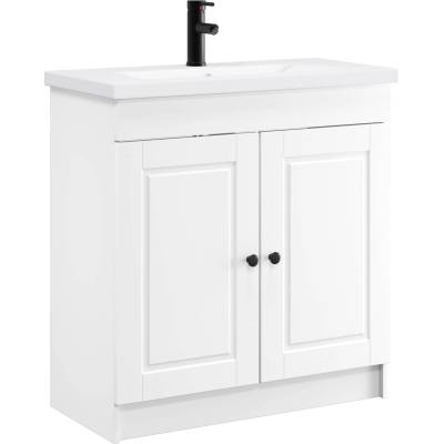 vidaXL Комплект мебели за баня Бяло 78, 5 x 37, 5 x 81 см (3404134)