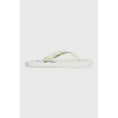 Calvin Klein Jeans Джапанки Calvin Klein Jeans BEACH SANDAL MONOLOGO TPU в бяло с равна подметка YW0YW01246 (YW0YW01246)