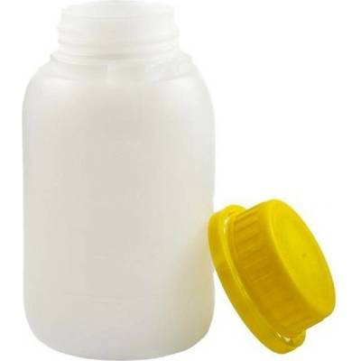 Fľaša 250ml HDPE a žltý uzáver s uzáverom