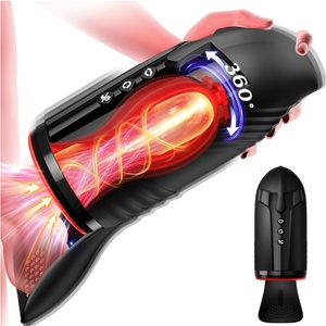 SuperLove Sucking, Rotating & Vibrating Masturbator with Testicles Wrapping Black