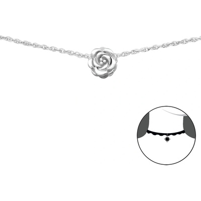 Olivie Choker retiazka strieborná ruže 2723