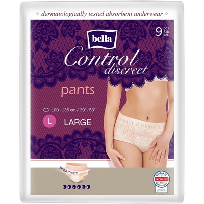 Bella Control Discreet Pants pre ženy L 9 ks