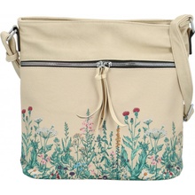 Módní dámská koženková crossbody kabelka Nikki béžová