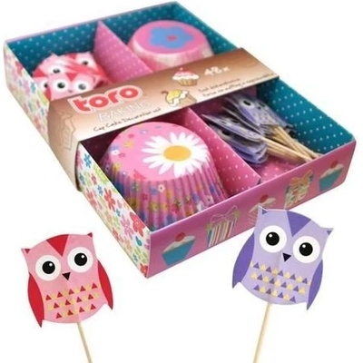 Toro Formičky na muffiny a napichovátka 24ks papír sovy 263535