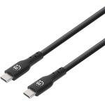 Manhattan Кабел - кабел USB-C мъжки към USB-C мъжки, 1 м, 60 W/3 A, черен 353342 (353342)