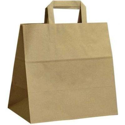 Papírová taška hnědá Takeaway 280x170x270 mm s plochým uchem
