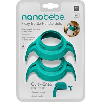 Image 1 of Nanobebe Дръжки за силиконови бутилки Nanobebe - 2 броя, минт (31671)