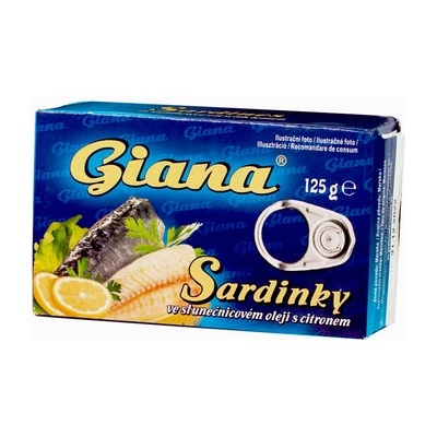 Giana Sardinky ve slunečnicovém oleji s citronem, 125g