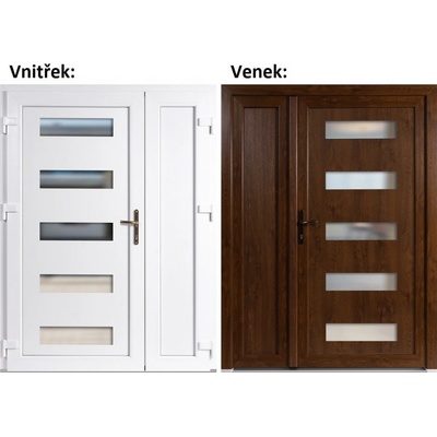 Soft Dvoukřídlé vchodové 6300+Panel Plný Zlatý dub/bílá levé 130 x 200 cm