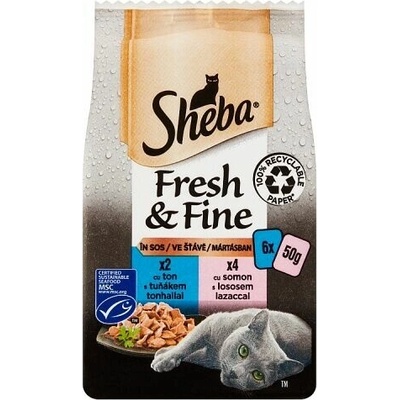 Sheba Fresh & Fine kuracie pstruh a losos 6 x 50 g