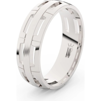 Danfil prsten DLR3049 bílé zlato bez kamene povrch brus