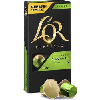 L'OR L´OR Espresso Lungo Elegante Intensity 6 - 10 алуминиеви капсули, съвместими с кафе машини Nespresso®*
