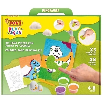 JOVI PLAY&FUN sada na malování pískem 12ks Dinosaurs