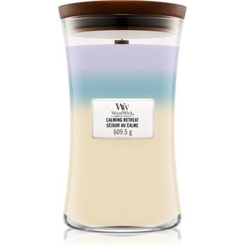 WoodWick Trilogy Calming Retreat ароматна свещ с дървен фитил 609.5 гр