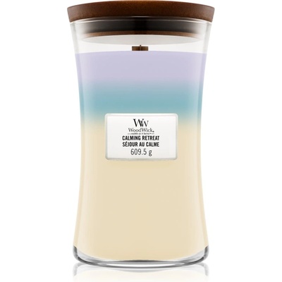 WoodWick Trilogy Calming Retreat ароматна свещ с дървен фитил 609.5 гр