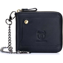 Bullcaptain kožená peňaženka s retiazkou Gwen BULLCAPTAIN QB022s2 čierna