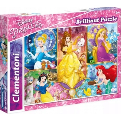 Clementoni Brilliant 20140 Disney princezny: Pohádkové světy 104 dílků