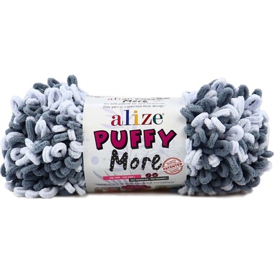 Alize příze Puffy More 6265 šedá a světle šedá