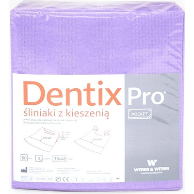 Weber and Weber Weber&Weber Jednorazové stomatologické podbradníky DentixPro s vreckom 50 ks Fialová