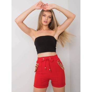 Dámské šortky se zlatými detaily -dhj-sn-13260.38p red