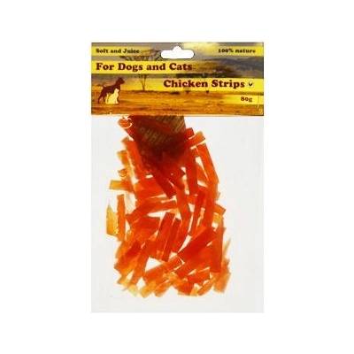 For Dogs and Cats Kuracie prúžky polomäkké 4 cm 80 g