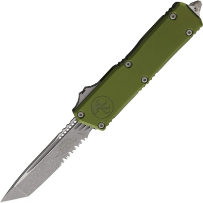 Microtech SCARAB II GEN III EXECUTIVE T/E APOCALYPTIC PART SERRATE OD GREEN 1177-11APOD