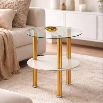 ЕВРОМАР Холна маса ducat s прозрачна / златна