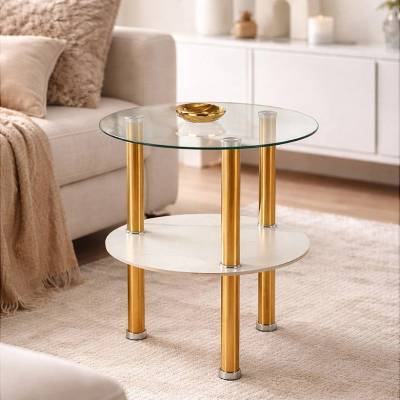 ЕВРОМАР Холна маса ducat s прозрачна / златна