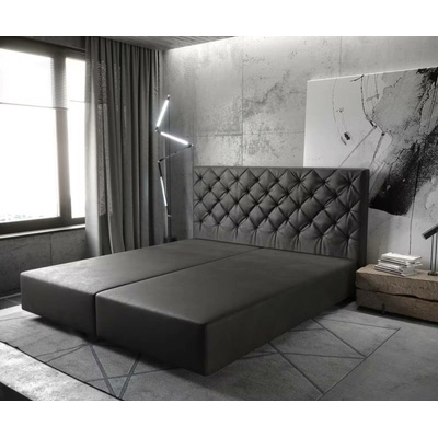 Delife Boxspring Dream-Great koženka antracitová