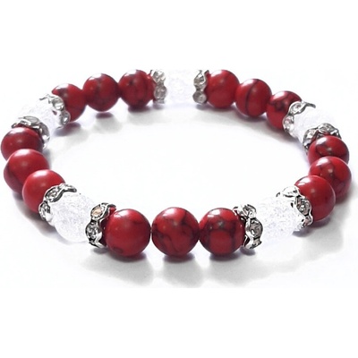 Veselý jezevčík červený tyrkenit a praskaný křišťál 13444917