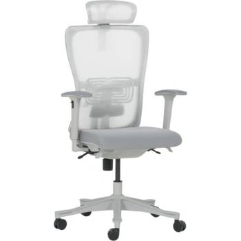 Bittel Работен стол Carmen BREVES, до 130кг. макс тегло, дамаска/мрежа, ергономичен, полипропиленова база, регулируем люлеещ механизъм, слайд механизъм, газов амортисьор, лумбална опора, сив (bt-3520606)