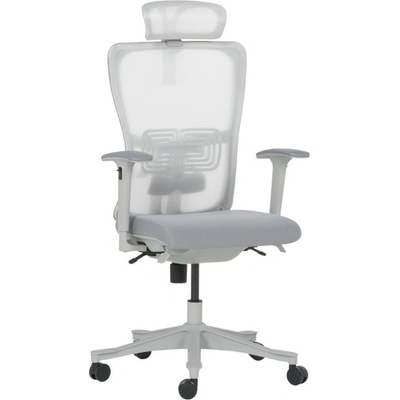 Bittel Работен стол Carmen BREVES, до 130кг. макс тегло, дамаска/мрежа, ергономичен, полипропиленова база, регулируем люлеещ механизъм, слайд механизъм, газов амортисьор, лумбална опора, сив (bt-3520606)