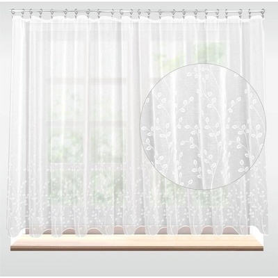 Záclona rivoli, Bílé větvičky s olůvkem metráž, bílá 160 cm