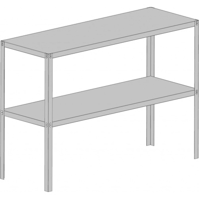 LANIT PLAST, ocelový regál LANITPLAST 115x40 cm dvoupolicový stříbrný GSD2 LG2640