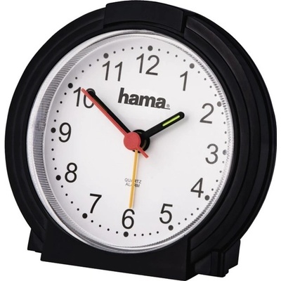 Hama Classic budík, tichý chod, čierny/biely